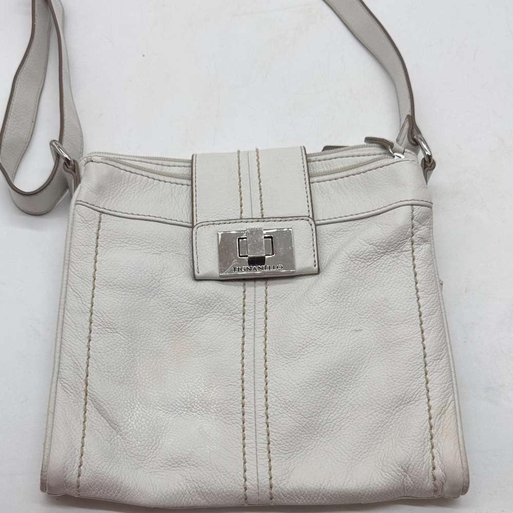 Tignanello White Leather Crossbody Bag MCB9583S